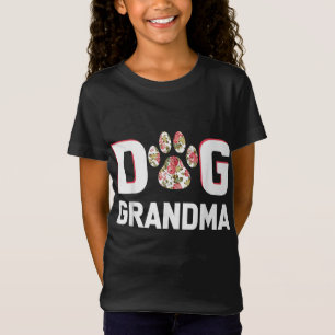 Dog Grandma Flower Puppy Dog Lover T-Shirt