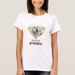 Dog Grandma Heart Personalised Pet Photo T-Shirt