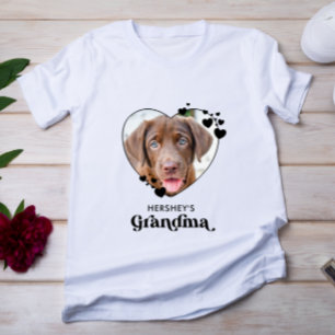 Dog GRANDMA Personalised Heart Dog Lover Pet Photo T-Shirt