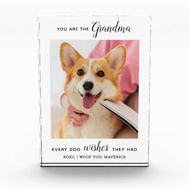 Dog Grandma Personalised Pet Picture Photo Block (Front)