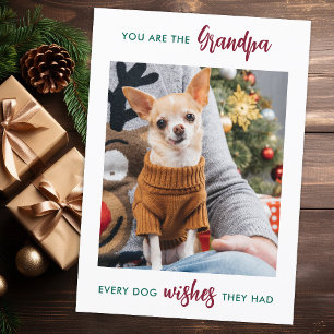 Dog Grandpa Merry Christmas Custom Pet Photo  Holiday Card