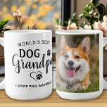 Dog Grandpa Paw Print Personalised Pet Photo Coffee Mug<br><div class="desc">World's Best Dog Grandpa ... Surprise your favourite Dog Grandpa this Father's Day , Christmas or his birthday with this super cute custom pet photo mug. Customise this dog grandpa mug with your dog's favourite photo, and name. Great gift from the dog. COPYRIGHT © 2022 Judy Burrows, Black Dog Art...</div>