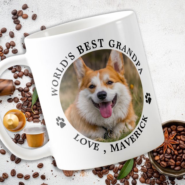 Dog Grandpa Personalised Pet Photo Dog Lover Coffee Mug (Creator Uploaded)