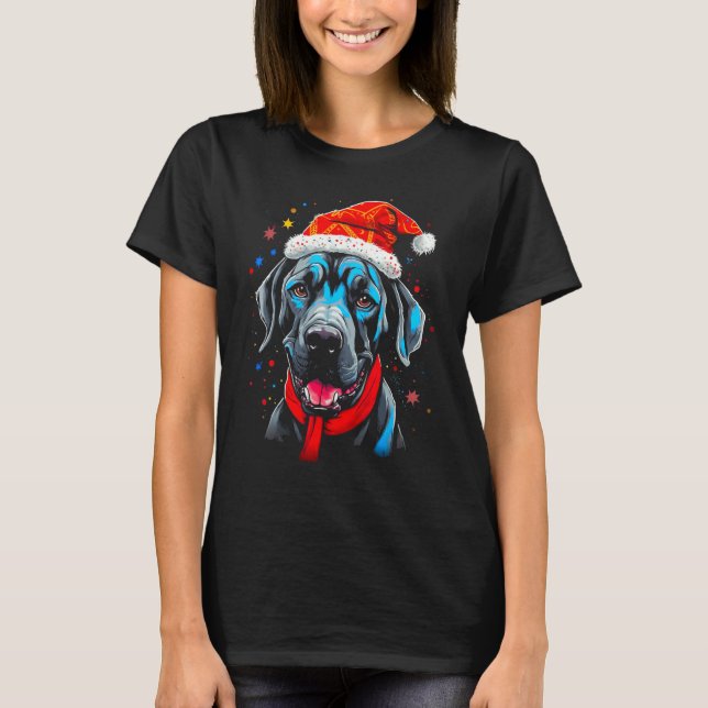 Dog Great Dane Christmas T-Shirt (Front)
