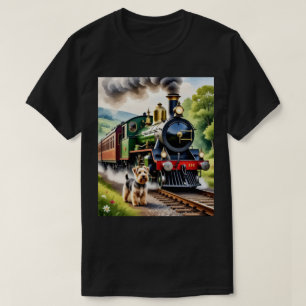 Dog Greeting steam train T-Shirt