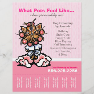 Dog Groomer Ad Spa Yorkie Pink Tear Sheet