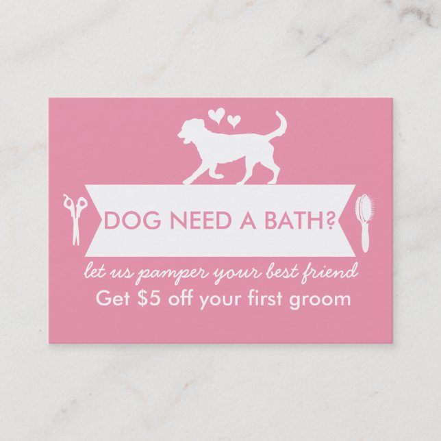 Dog Groomer Business Card - Personalizable (Front)