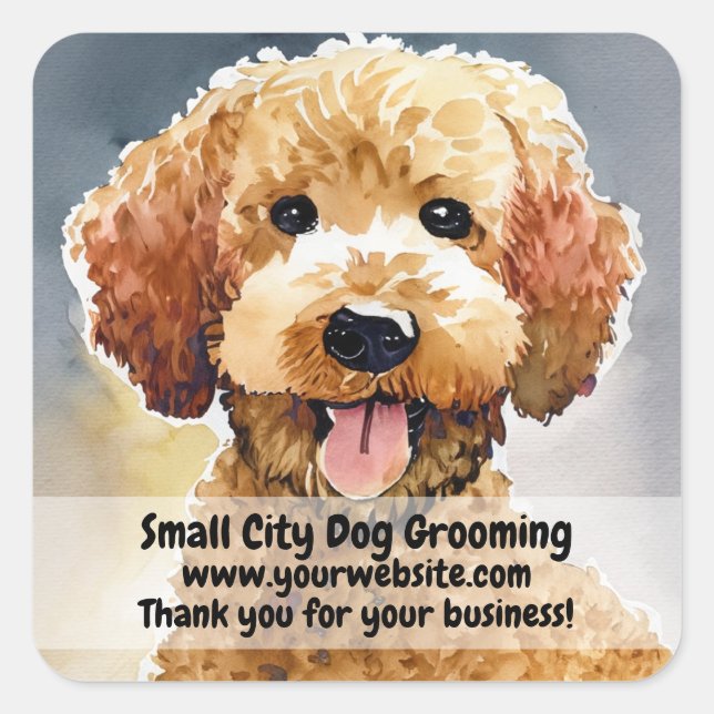 Dog Groomer Business  Square Sticker (Front)
