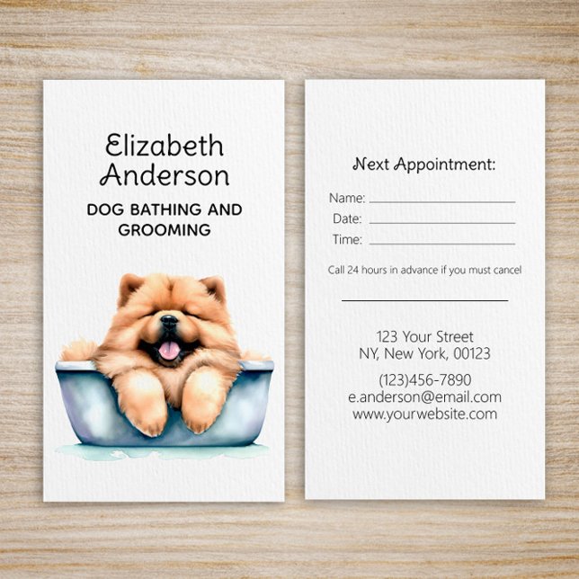 Dog Groomer Chow Chow Appointment Business Card (Creator Uploaded)