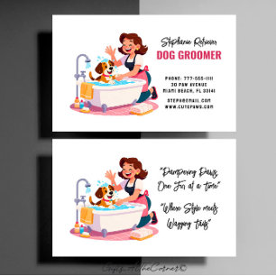 Dog Groomer Cute Puppy Business Card