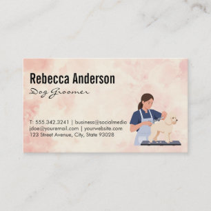 Dog Groomer Cutting Hair Business Card