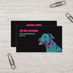 Dog Groomer Dog Care Black Business Card