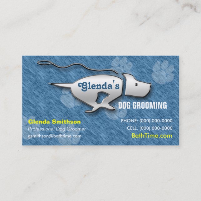 Dog Groomer/Dog Walker/Pet Sitter Business Card (Front)