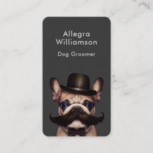 Dog Groomer Fun French Bulldog QR Code Business Card