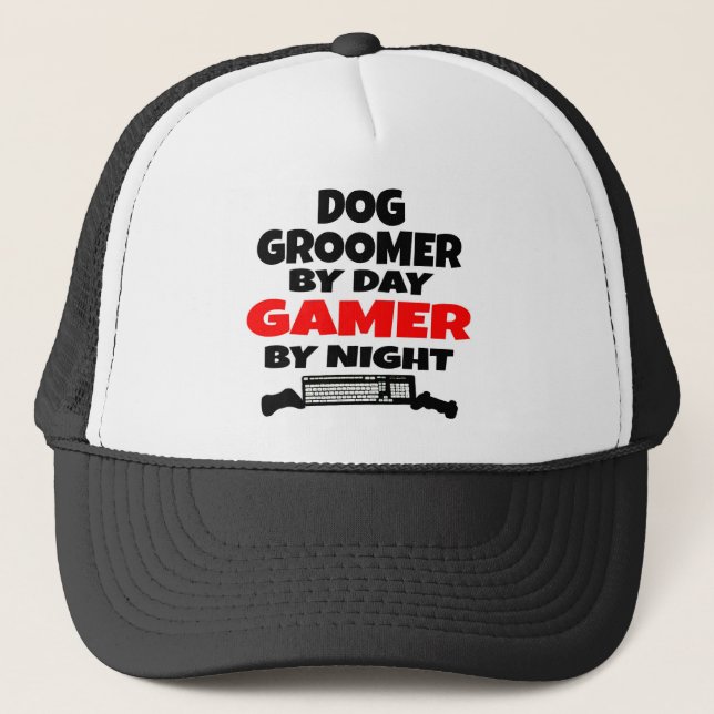 Dog Groomer Gamer Trucker Hat (Front)