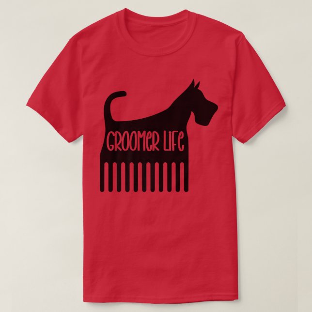 Dog Groomer Grooming Pet Puppy Comb Shears Clipper T-Shirt (Design Front)