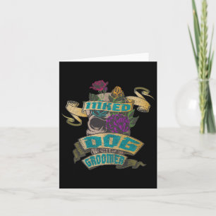 Dog Groomer Inked Skull Tattoo Backside Design  Card