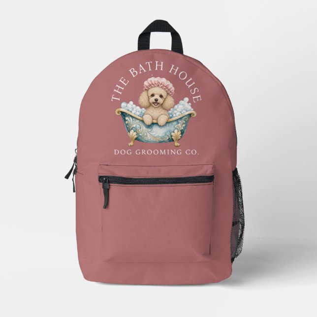 Dog Groomer Kit Bag Backpack Toy Poodle in Bath (Front)