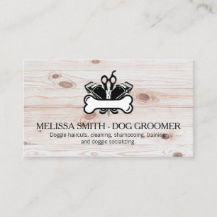 Dog Groomer Logo Animal Services Business Card