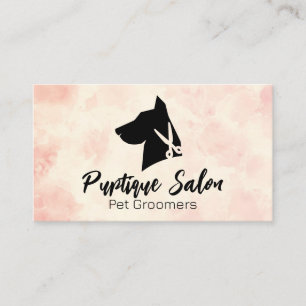 Dog Groomer Logo Salon Scissors Business Card