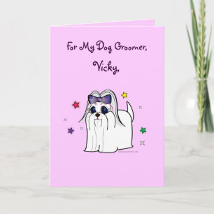 Dog Groomer Name Customisable Thank You Card