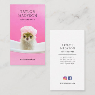Dog Groomer Pampered Puppy Business Card