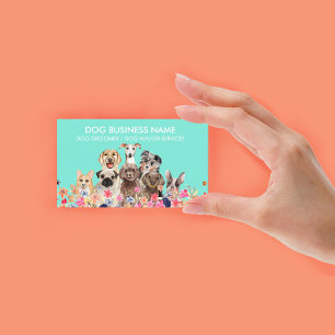 Dog Groomer Pet Boutique Neon Green Business Card