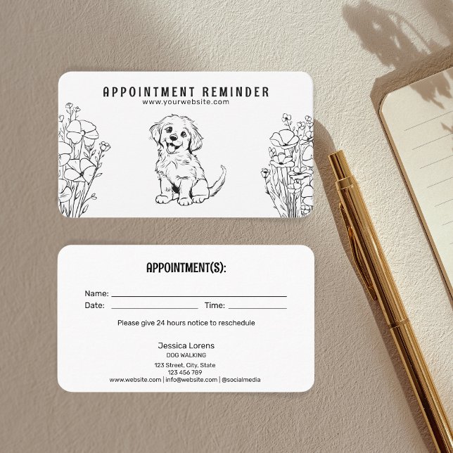 Dog Groomer Pet Care Veterinarian Appointment  Business Card (Creator Uploaded)