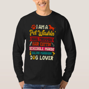 Dog Groomer Pet Grooming Furologist Puppy Fur Art T-Shirt