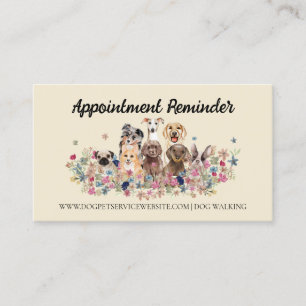 Dog Groomer Pet Sitter Care Appointment Reminder Business Card