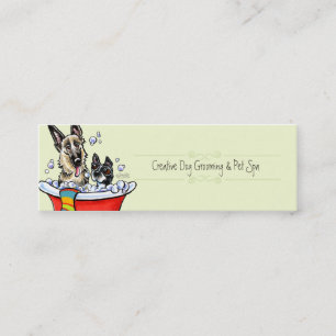 Dog Groomer Pet Spa GSD/Boston Celery Mini Business Card