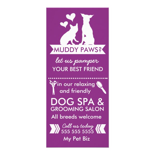 Dog Groomer Rack Card and Menu (Front)