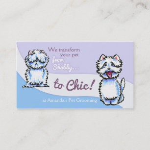 Dog Groomer Shabby Chic Westie Business Card