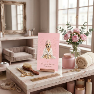 Dog Groomer Spa Cute Paw Labrador Business Card