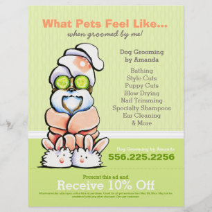Dog Groomer Spa Shih Tzu Cucumber Coupon Ad Flyer