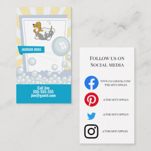 dog groomers dog wash pet services car wash business card