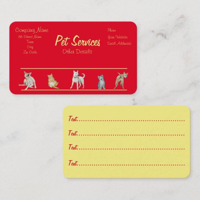 dog Grooming and pet care services appointment (Front/Back)