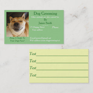 dog Grooming and pet care services appointment Card