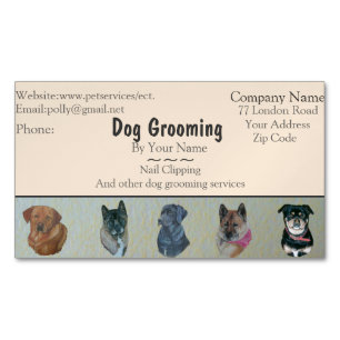 dog Grooming and pet care services appointment Magnetic Business Card
