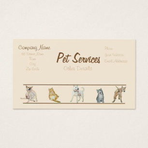 dog Grooming and pet care services Business Card