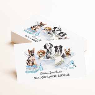 Dog grooming and pet salon business card
