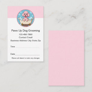 Dog Grooming Appointment Trendy Business Cards