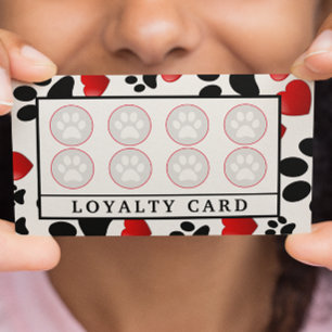Dog Grooming Boutique Paw Print Loyalty Card