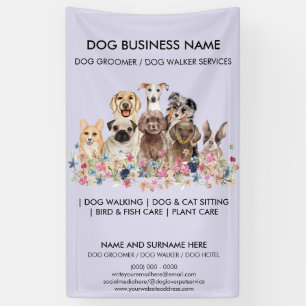 Dog grooming boutique pet sitter lilac business banner