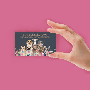 Dog grooming boutique pet sitter puppy walker business card