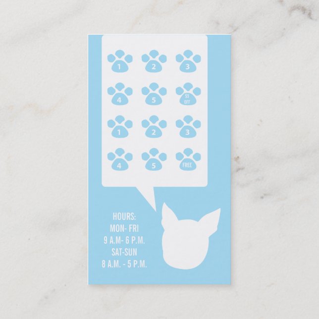 Dog Grooming Business Card Loyalty Card (Back)