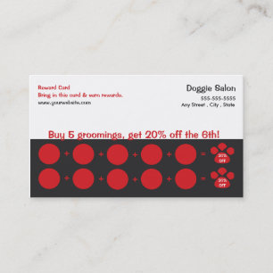 Dog Grooming Business Card Loyalty Card