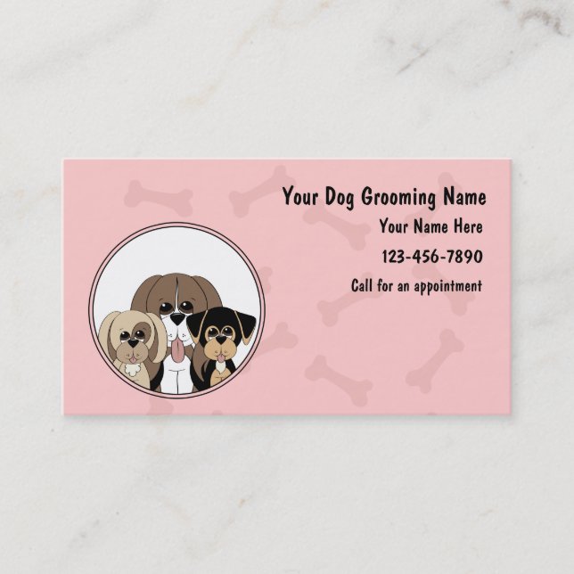 Dog Grooming Business Cards (Front)