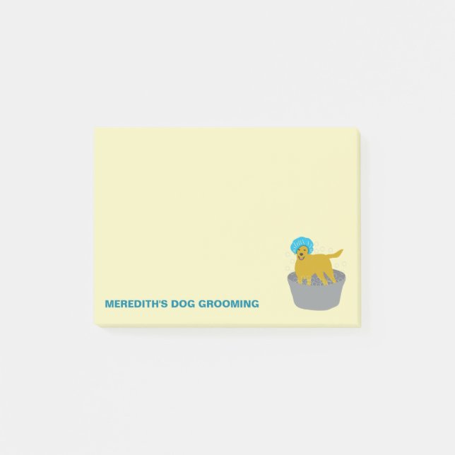 Dog Grooming Business Dog Groomers Personalised Post-it Notes (Front)