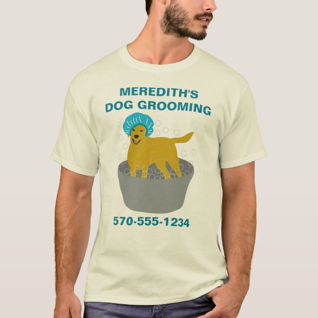 Dog Grooming Business Dog Groomers Personalised T-Shirt (Front)